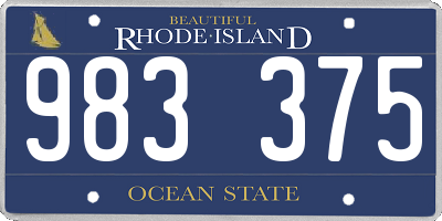 RI license plate 983375