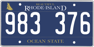 RI license plate 983376