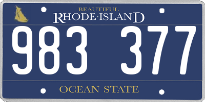 RI license plate 983377