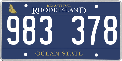 RI license plate 983378