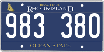 RI license plate 983380
