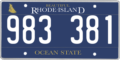 RI license plate 983381