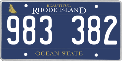 RI license plate 983382