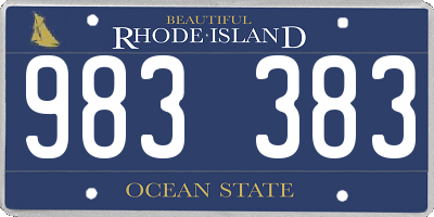RI license plate 983383
