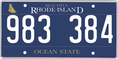 RI license plate 983384