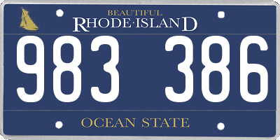 RI license plate 983386