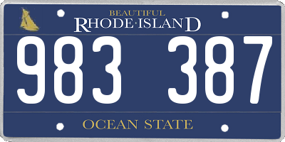 RI license plate 983387