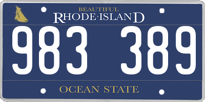 RI license plate 983389