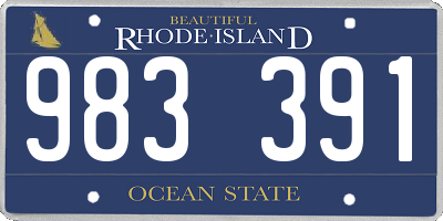 RI license plate 983391