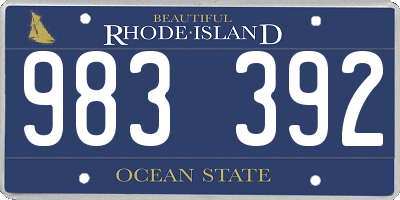 RI license plate 983392