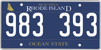 RI license plate 983393