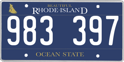 RI license plate 983397