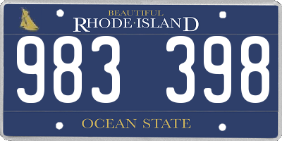 RI license plate 983398