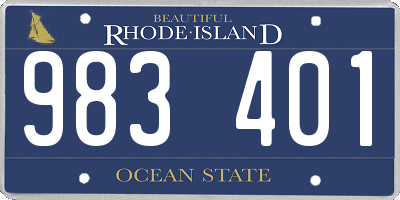 RI license plate 983401