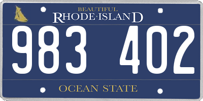 RI license plate 983402