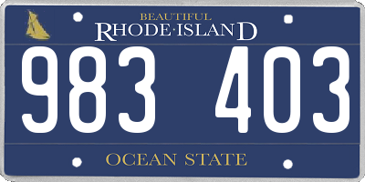 RI license plate 983403