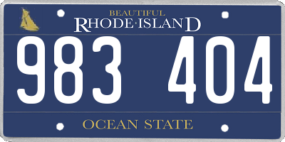 RI license plate 983404