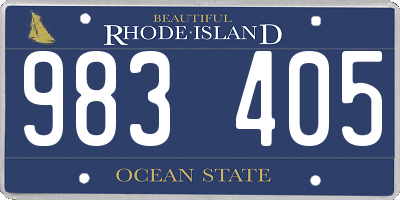 RI license plate 983405