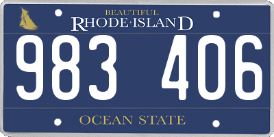 RI license plate 983406