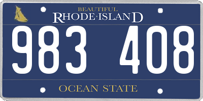 RI license plate 983408