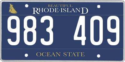 RI license plate 983409