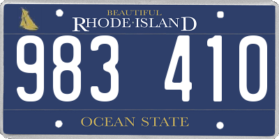 RI license plate 983410