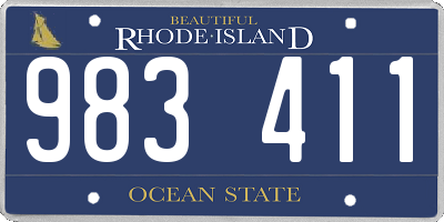 RI license plate 983411