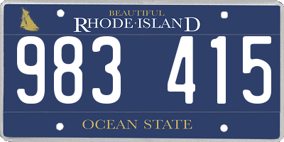 RI license plate 983415