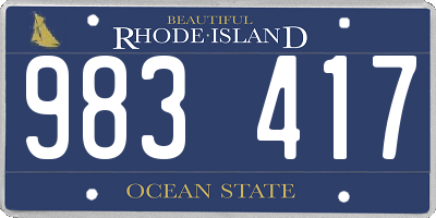 RI license plate 983417