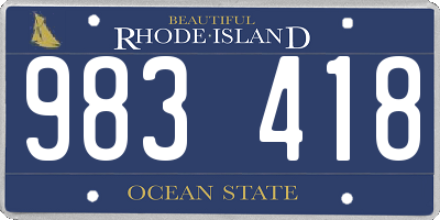 RI license plate 983418