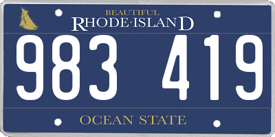 RI license plate 983419