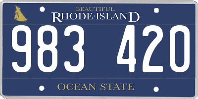 RI license plate 983420