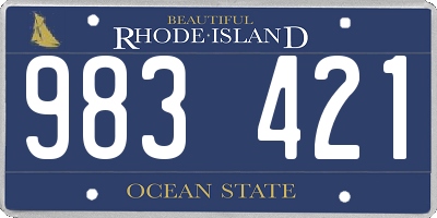 RI license plate 983421