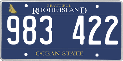 RI license plate 983422