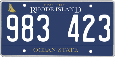 RI license plate 983423