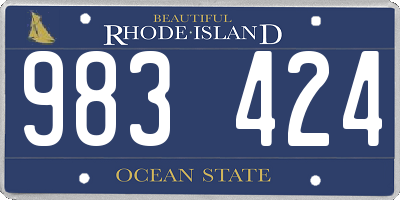 RI license plate 983424