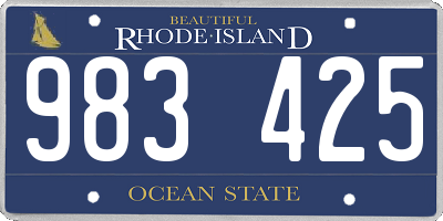 RI license plate 983425