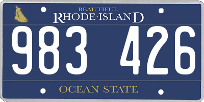 RI license plate 983426