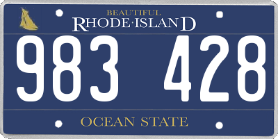 RI license plate 983428