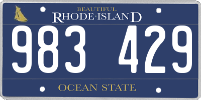 RI license plate 983429