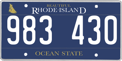 RI license plate 983430