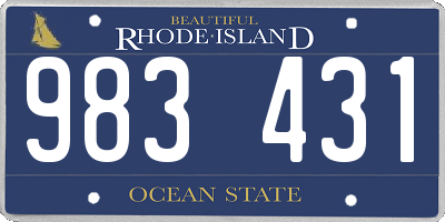 RI license plate 983431