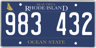 RI license plate 983432