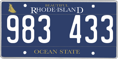 RI license plate 983433