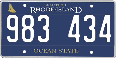 RI license plate 983434