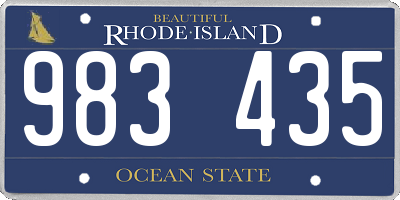 RI license plate 983435