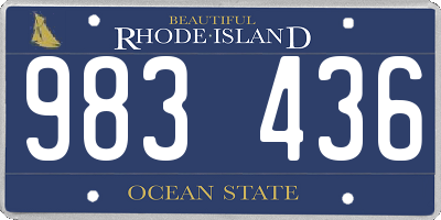 RI license plate 983436