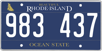 RI license plate 983437