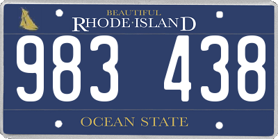 RI license plate 983438