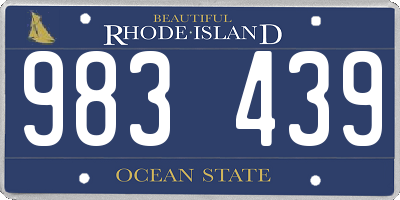 RI license plate 983439